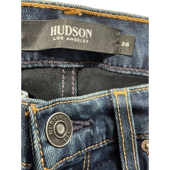 Hudson Womens Enhance Nico Mid Rise Super Skinny Leg Blue Denim Jeans Size 26 - Picture 6 of 9